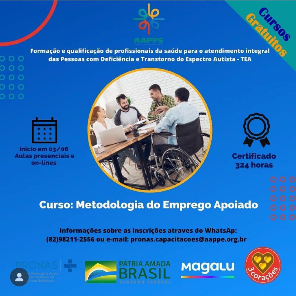 CURSO DE METODOLOGIA DO EMPREGO APOIADO