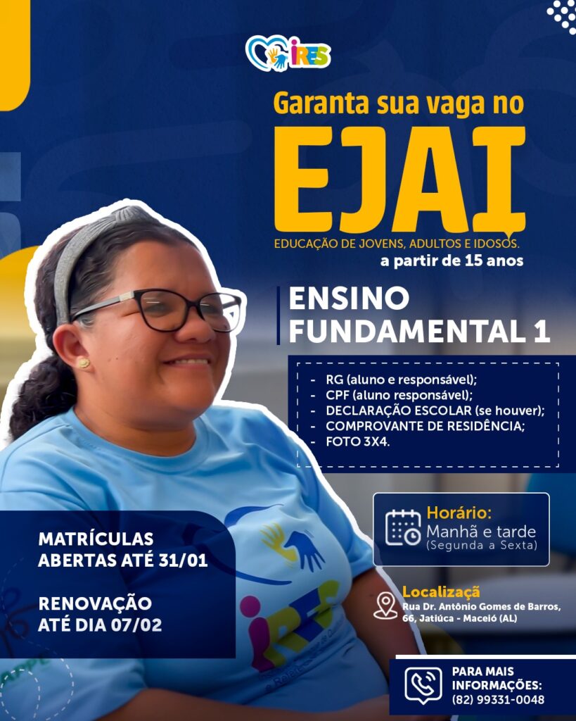 Inclusão: IRES abre vagas para a educação de jovens, adultos e idosos com deficiência